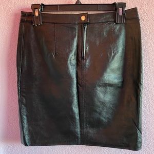 H&M black leather mini skirt